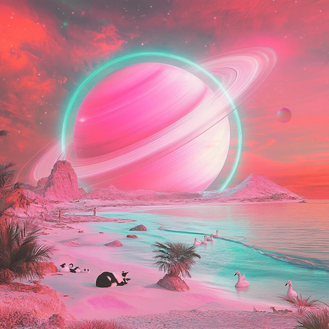 粉色星球环绕橙色恒星