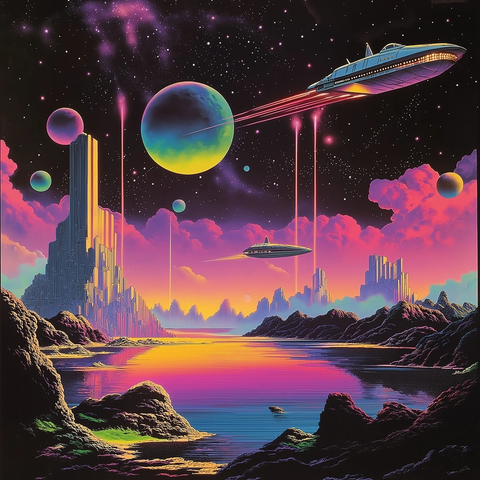 太空飞船穿越星际战场