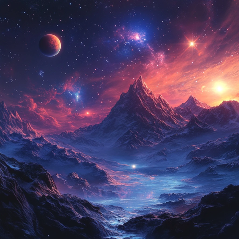 夜空银河与其他行星