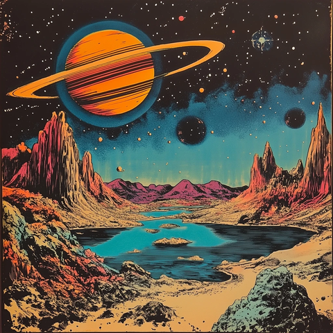 土星漫画风格插画