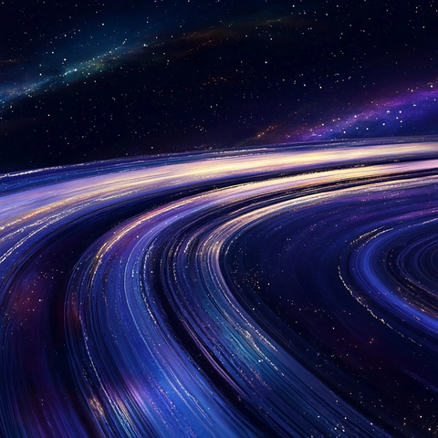 星辰夜空与璀璨土星