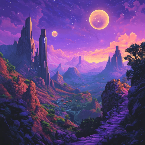 未来科技山丘户外场景