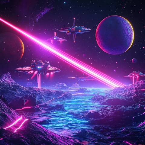 激光空间站星球飞船银光