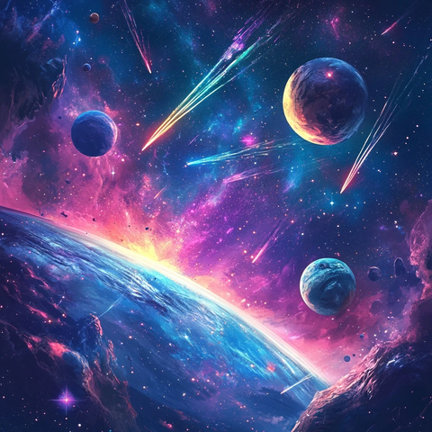 星空星球星座流星轨迹