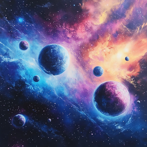 星系星球多月亮景