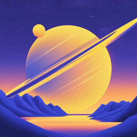 陨石撞击葡萄形土星与飞船