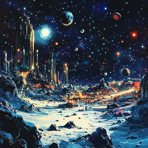 银河星空太空车探险