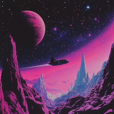 太空船飞越奇异星球