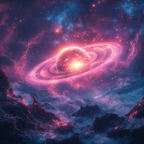 土星未来风霓虹飞船