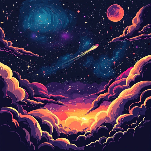 星空插画矢量设计