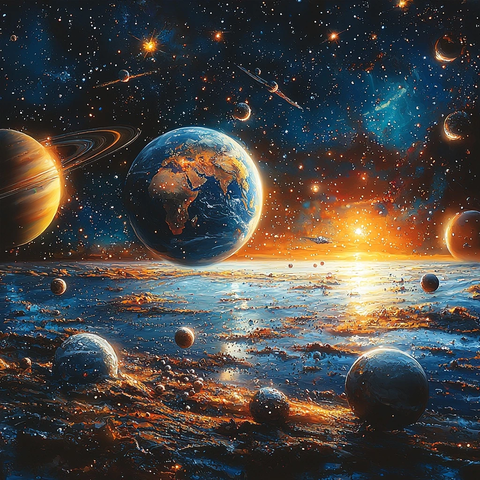 地球环绕行星星座全息图