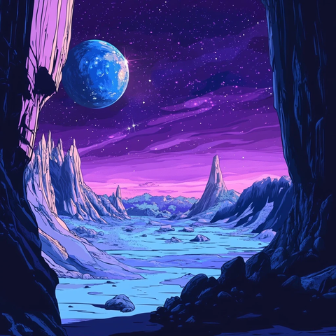 蓝色紫色星空气龙球风格