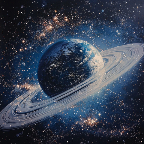地球环绕星环与繁星