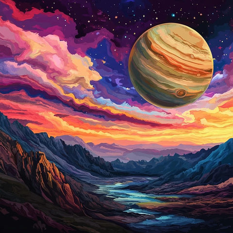 木星天空彩绘景观