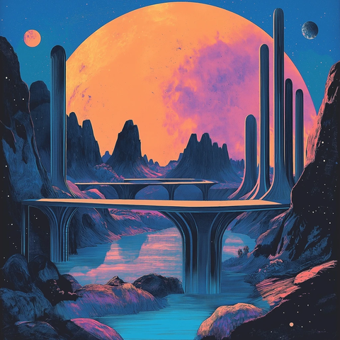 蓝色调未来主义景观设计