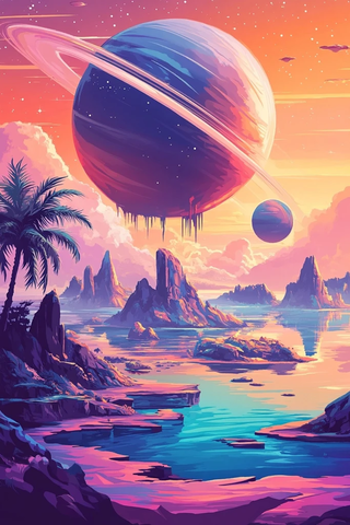 漂浮岛屿与环状行星