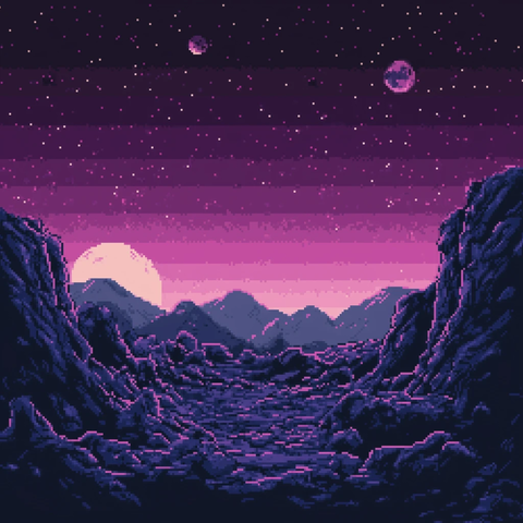 太空星云像素画背景