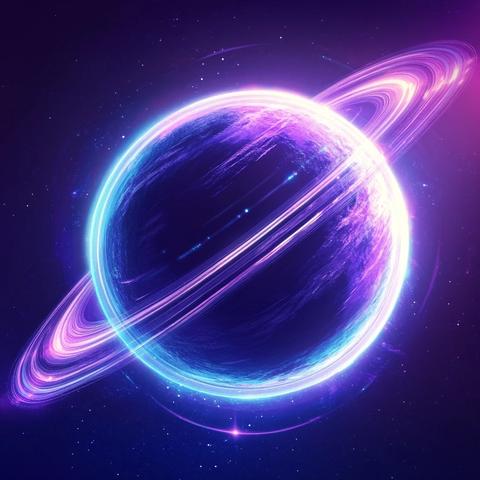 发光星球与环形科技背景