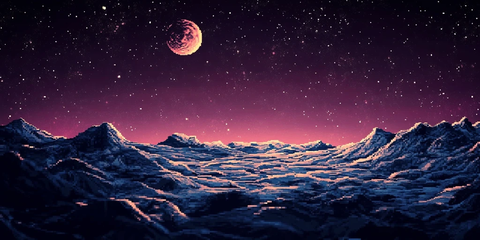 星球表面夜空像素艺术