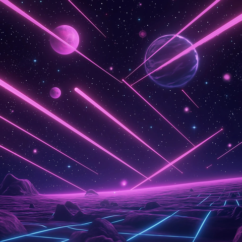 紫空星河霓虹线网