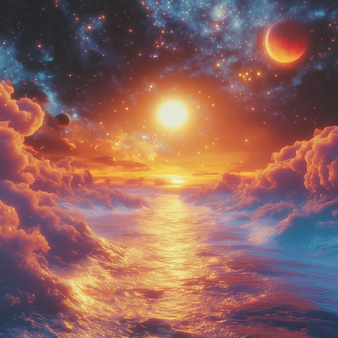 星辰之吻天体交汇的绚丽