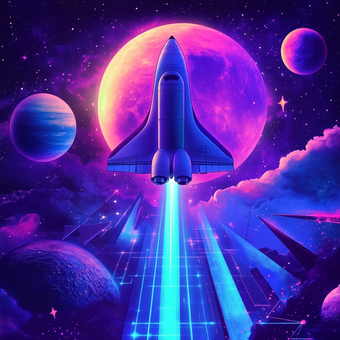 星际波形几何月亮