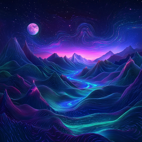 夜空飘浮光影梦境