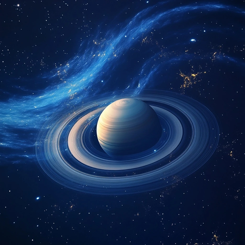 土星环与星空手机壁纸