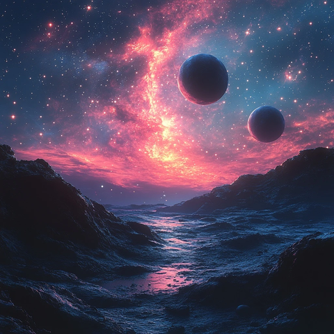 星际深处双行星景象