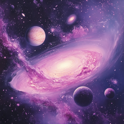 粉色星系与液态星球