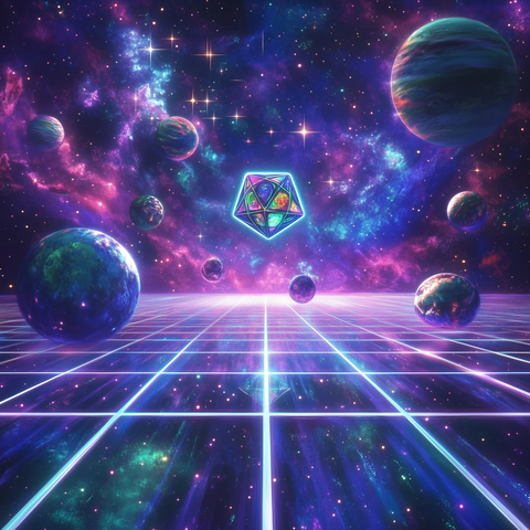 宇宙星云网格与发光十二面体