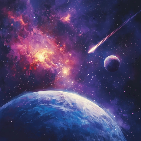 行星飞越与流星划过