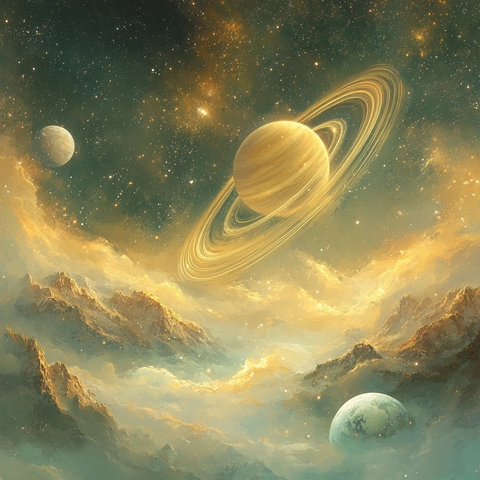 金色土星与地球梦幻星际