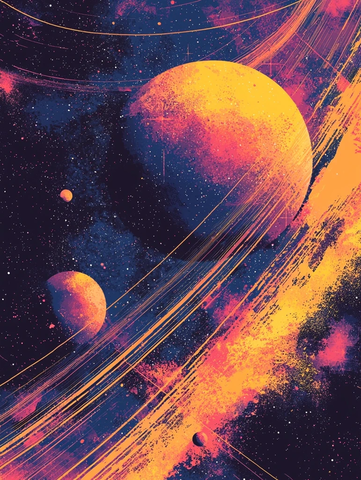 星空宇宙环线剪影图