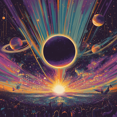 地球夜景天文现象海报