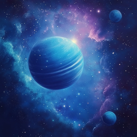 深蓝色行星与星际尘埃