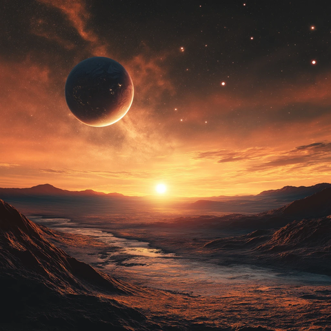 星系星球日落影像