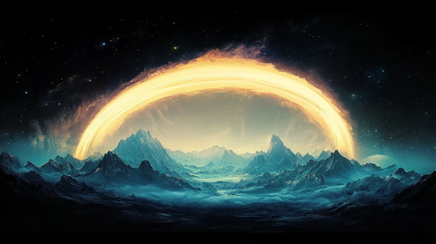 环形平坦星球与山脉