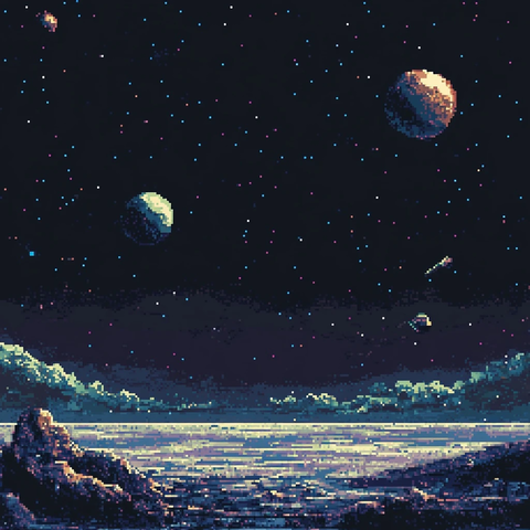 远空星球像素艺术