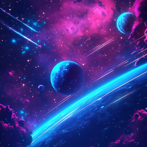 流星划过星空宇宙