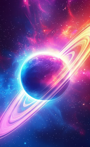 发光星球环状光影