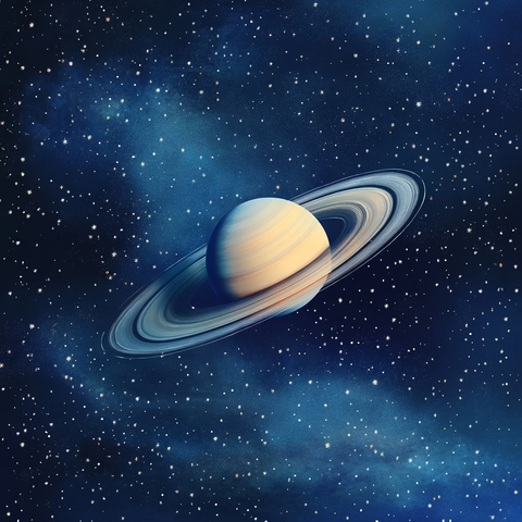 土星特写星空景象