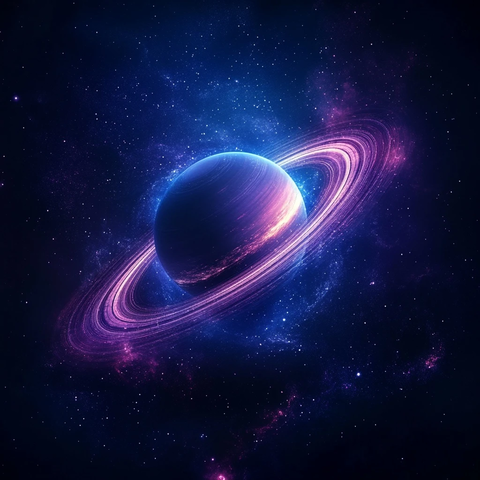 蓝色紫色星系环形轨道