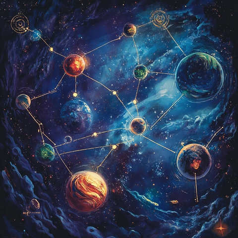 星球连接通道棋盘地图