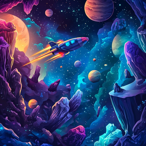 彩绘行星与未来飞船冒险