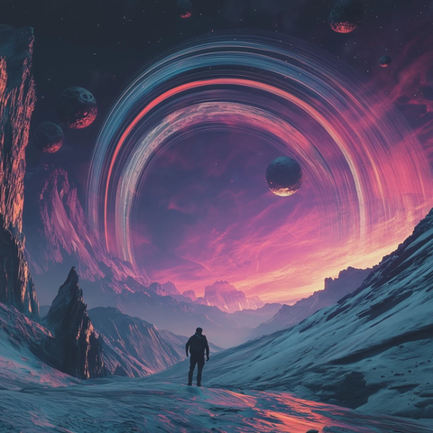 宇航员凝望星空