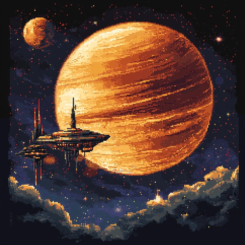 外星气体行星与空间站