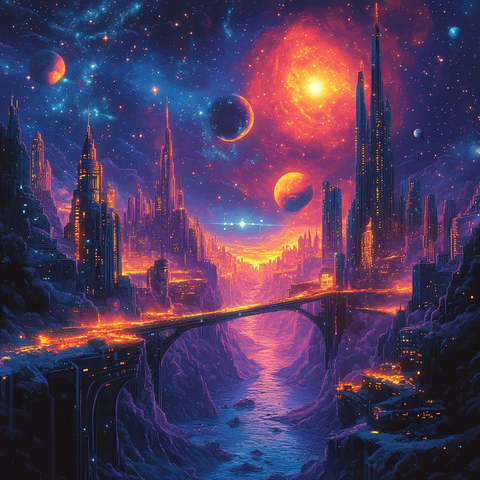 太空悬浮城市声波建筑