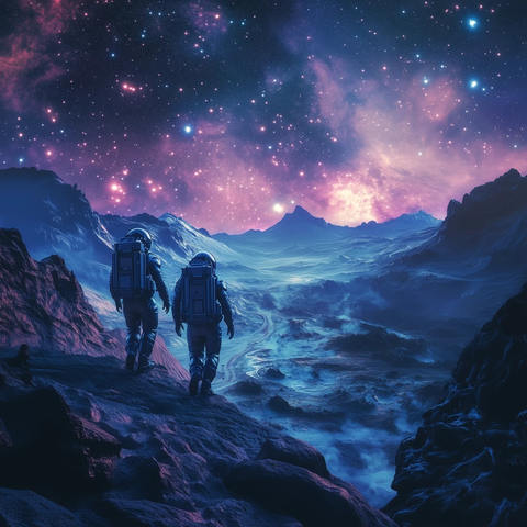 星际探索者与异星景观