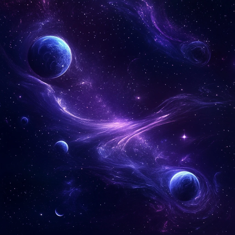 太空背景抽象线条月亮